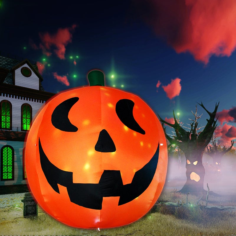 AJY 10 Feet Halloween Inflatable Giant Pumpkin with Build-in LEDs Blow Up Inflatables for Halloween Party Indoor Outdoor Blow Up Decoration Yard Garden Lawn Decorations - Image 2